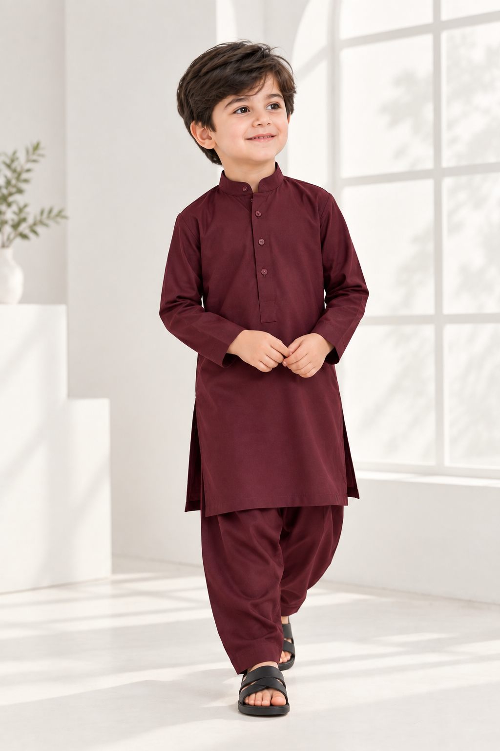 Boys Kurta Shalwar - Maroon