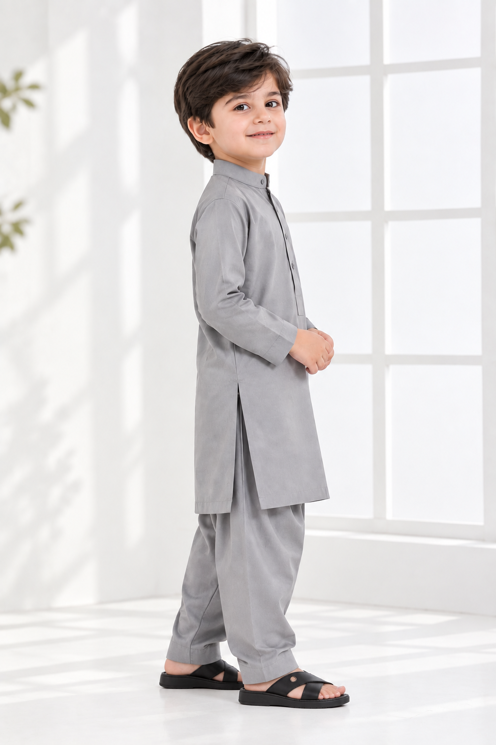 Boys Kurta Shalwar - Grey