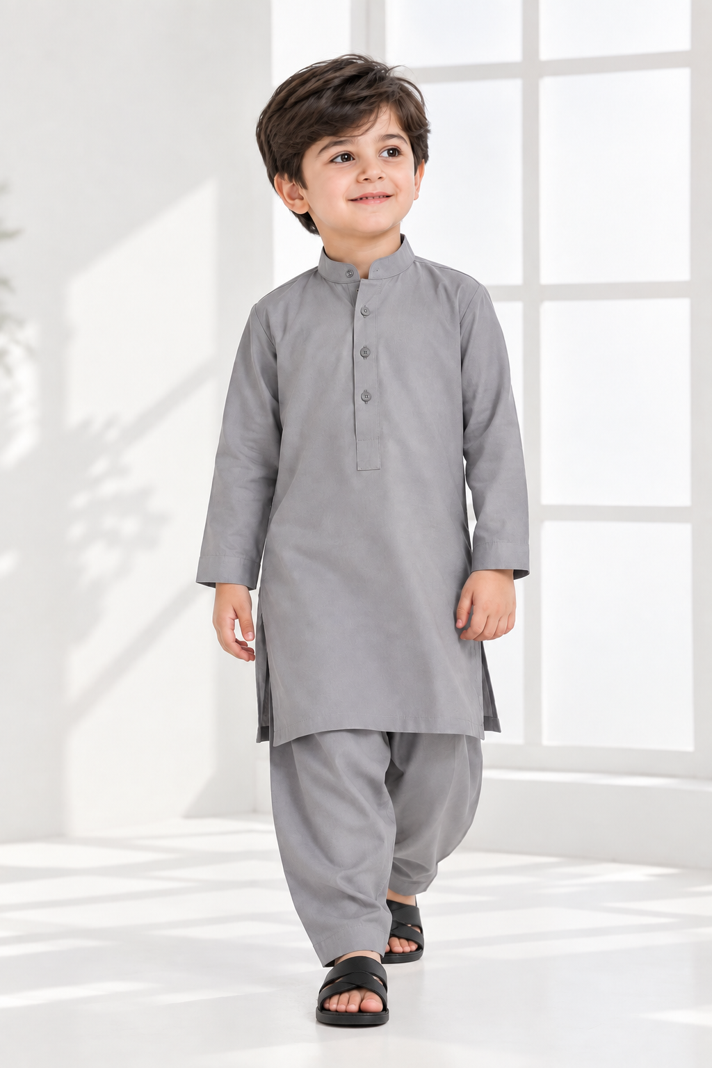 Boys Kurta Shalwar - Grey